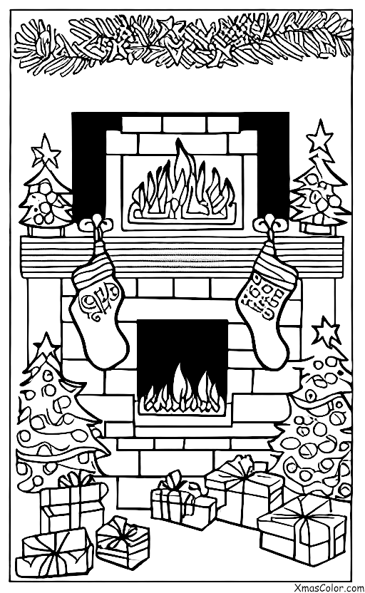 Christmas / Christmas in the present: A warm and cozy fireplace
