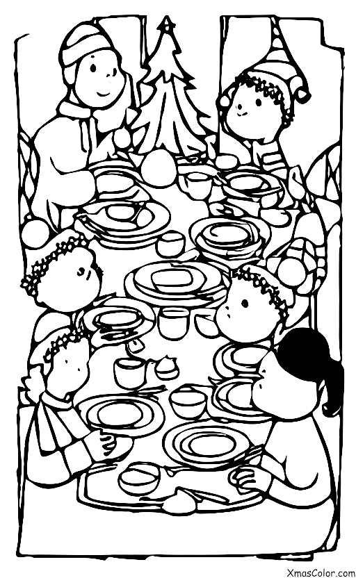 Christmas / Christmas in the present: The table is set for Christmas dinner