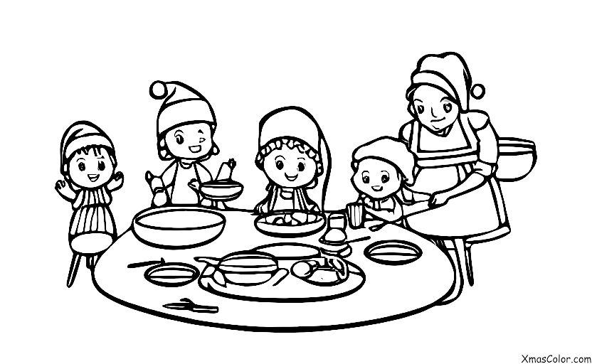 Christmas / Christmas in the suburbs: A family cooking a big Christmas dinner together