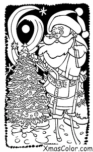 Christmas / Christmas in the tropics: Santa and his reindeer flying over a tropical beach