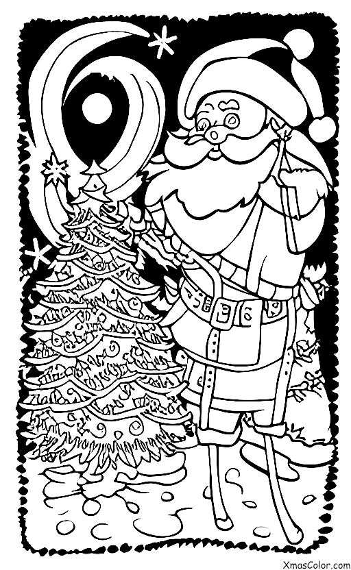 Christmas / Christmas in the tropics: Santa and his reindeer flying over a tropical beach