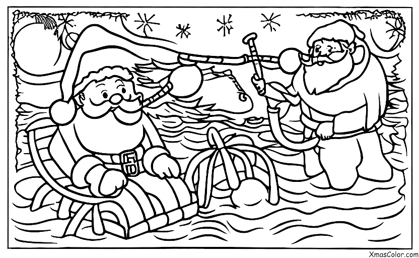 Christmas / Christmas Island: Santa fishing
