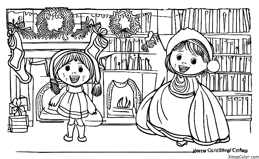 Christmas / Christmas music: A girl singing Christmas carols