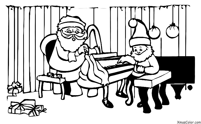 Christmas / Christmas music: Santa playing the piano