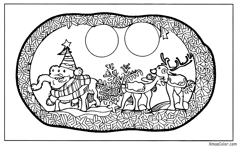 Christmas / Christmas on the moon: Santa and his reindeer on the moon