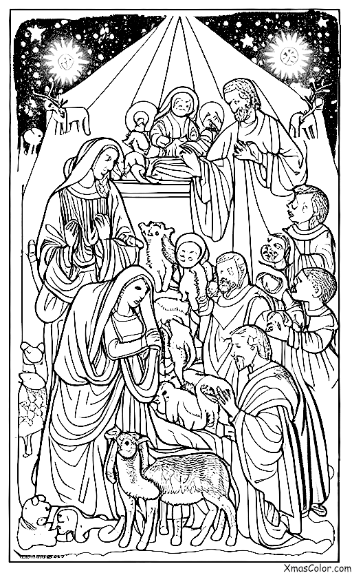 Christmas / Christmas Pageants: Mary, Joseph, and the Baby Jesus in the manger