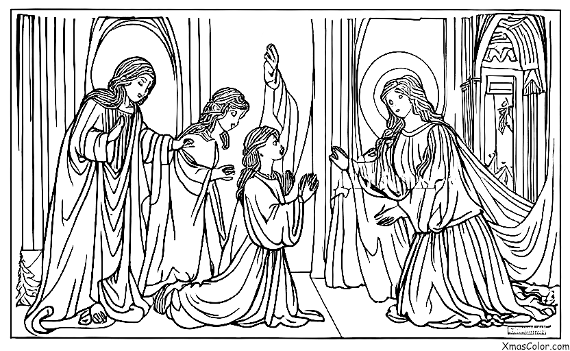 Christmas / Christmas Pageants: The angel Gabriel appearing to Mary