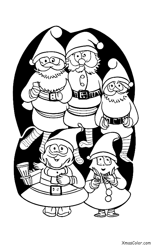 Christmas / Christmas parties: Santa and his elves throwing a Christmas party