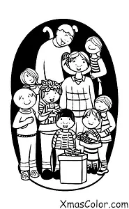 Christmas / Christmas past, present, and future: A family opening presents on Christmas morning