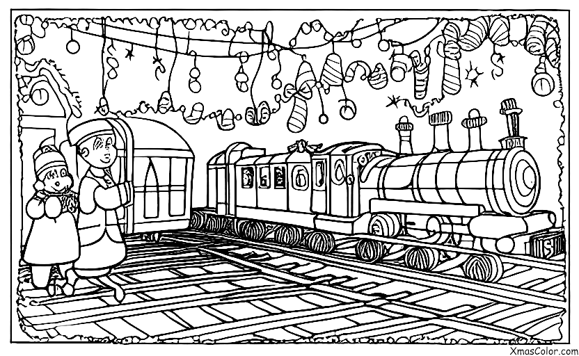 Christmas / Christmas past, present, and future: A scene from The Polar Express