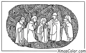 Christmas / Christmas past, present, and future: The three Wise Men bringing presents to baby Jesus