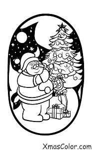 Christmas / Christmas plays: Santa and his reindeer flying in the sky