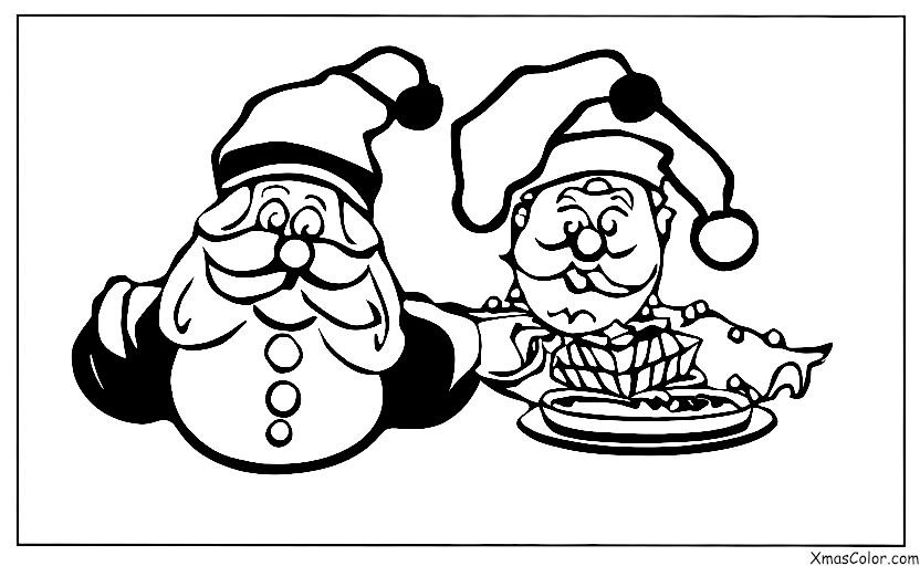 Christmas / Christmas pudding: Christmas pudding with Santa