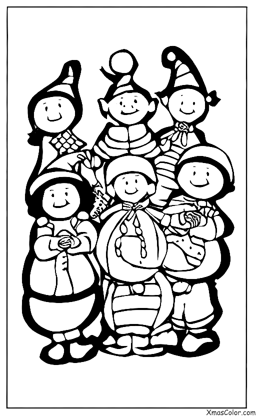 Christmas / Christmas skits: A group of kids performing a skit about Santa Claus and his elves making toys