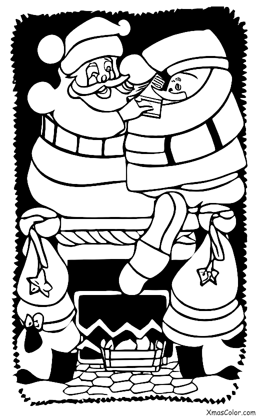 Christmas / Christmas skits: Santa Claus coming down the chimney