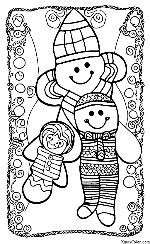 Christmas / Christmas Stockings: Christmas Stocking with a gingerbread man