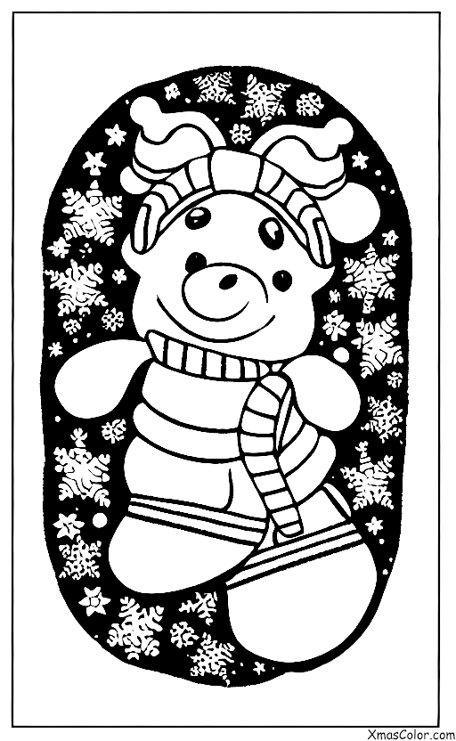 Christmas / Christmas Stockings: Christmas Stocking with a reindeer