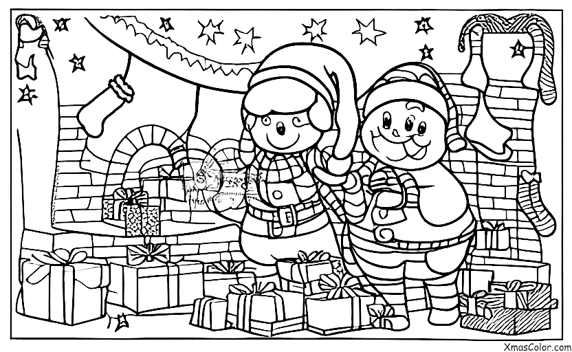 Christmas / Christmas Stockings: Christmas Stocking with a Santa