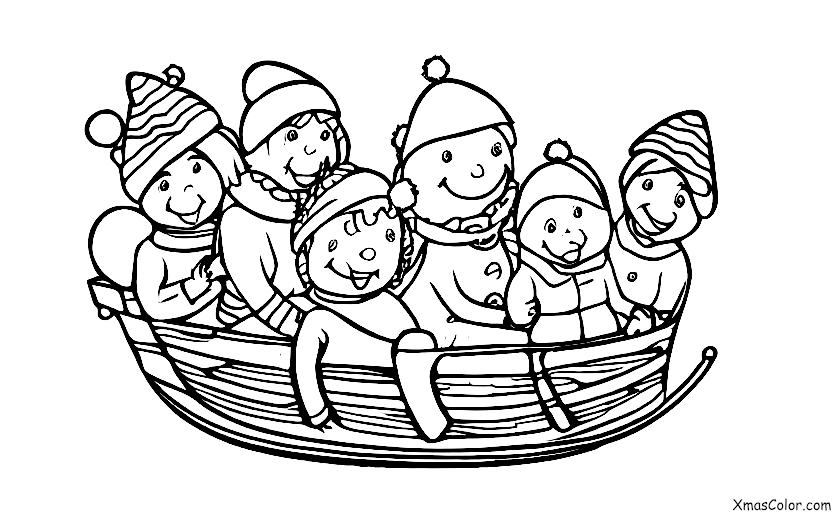 Christmas / Christmas traditions: A family goes on a sleigh ride