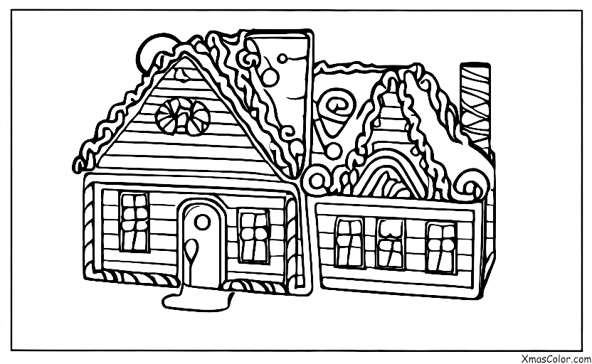 Christmas / Christmas traditions: A family makes a gingerbread house