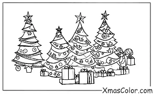 Christmas / Christmas Trees: A big Christmas tree in the middle of the living room