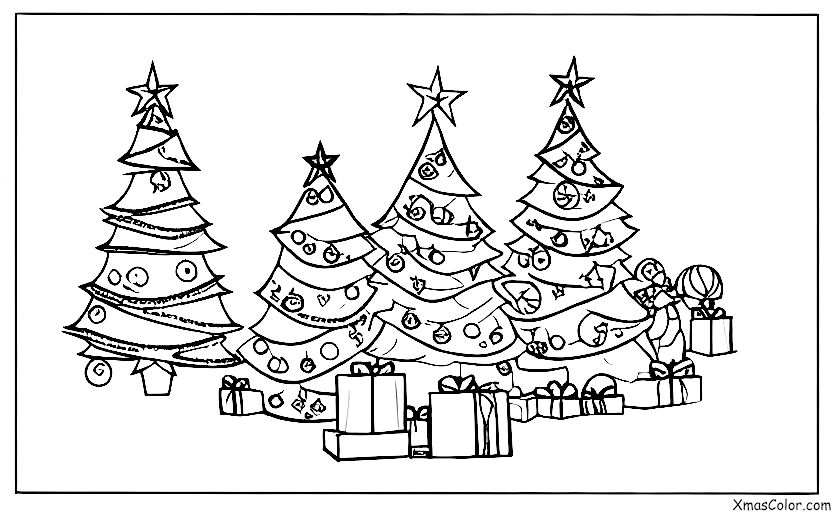 Christmas / Christmas Trees: A big Christmas tree in the middle of the living room