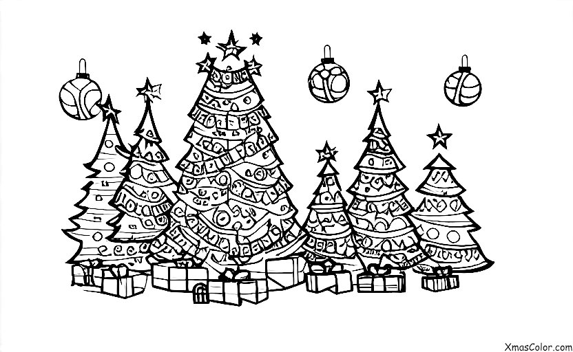 Christmas / Christmas Trees: A big Christmas tree in the town square