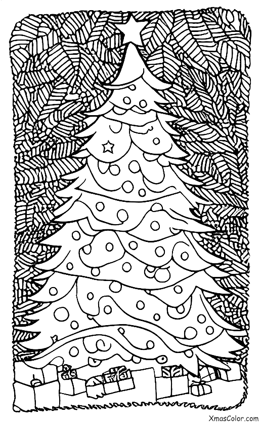 Christmas / Christmas Trees: A Christmas tree in a forest