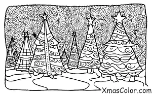 Christmas / Christmas Trees: A Christmas tree in the middle of a snowing forest