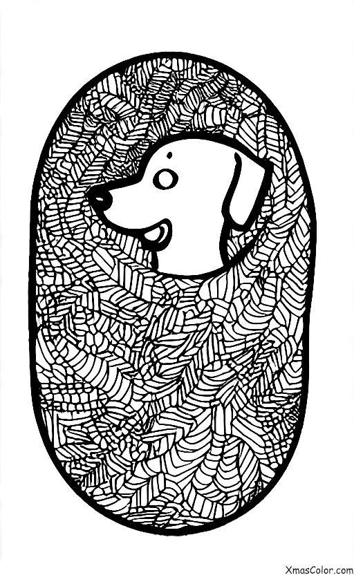 Christmas / Christmas Trees: A dog sitting in front of a fireplace