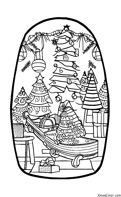 Christmas / Christmas Trees: A sled