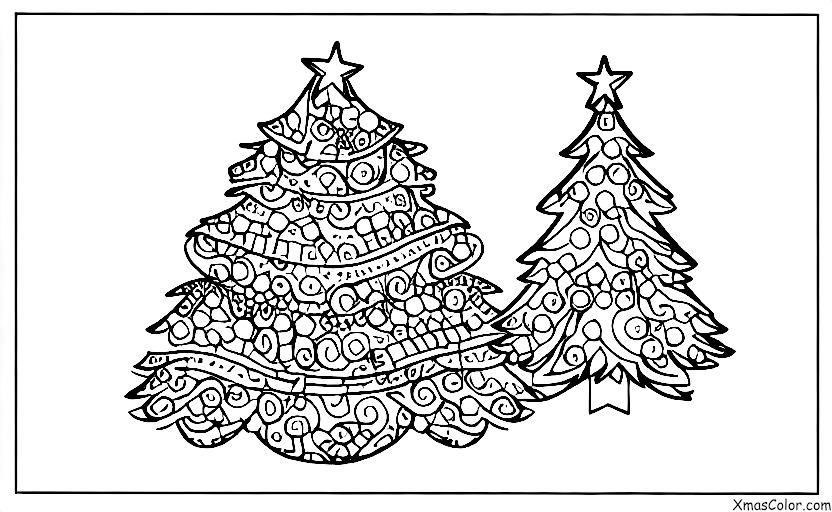 Christmas / Christmas Trees: Christmas Tree decorated with different kind of ornaments