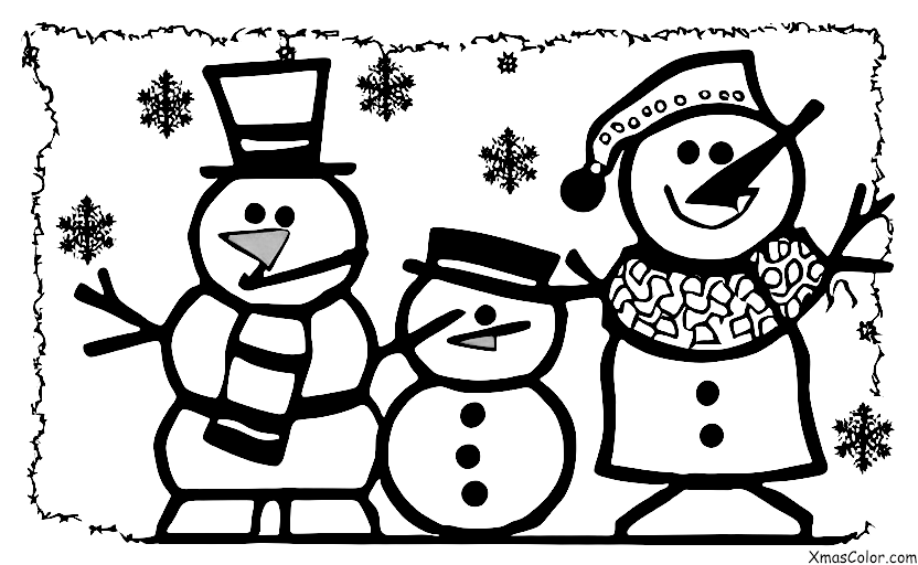 Christmas / Christmas with animals: A bird perched on a snowman