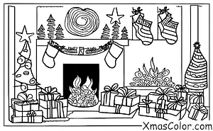 Christmas / Christmas with animals: A dog sleeping by the fireplace