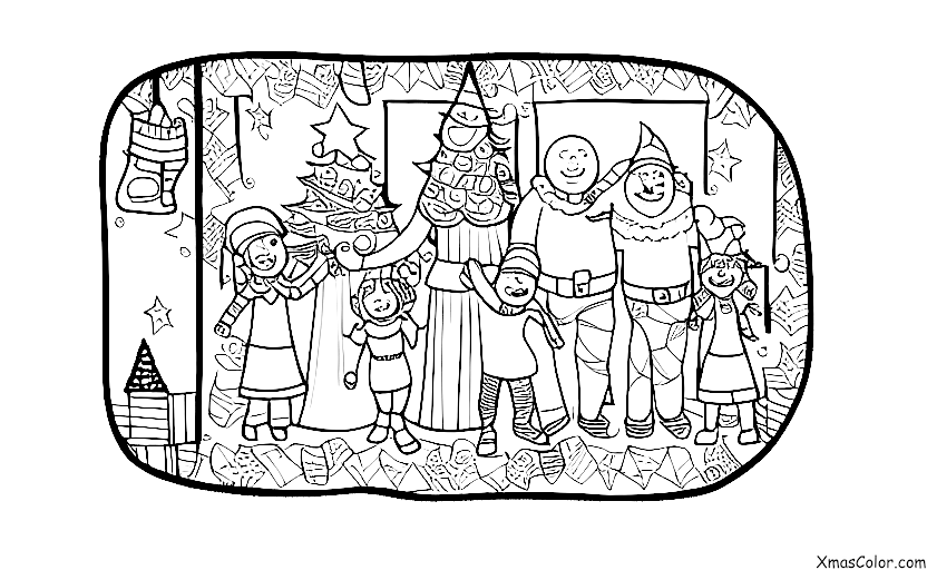 Christmas / Christmas Wrapping Paper: A sheet of wrapping paper with a family photo