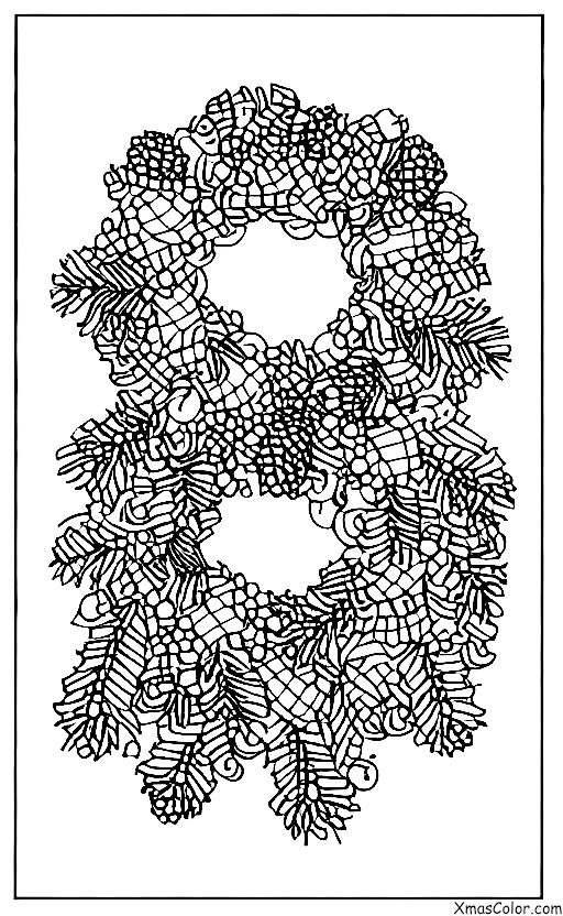 Christmas / Christmas Wrapping Paper: Christmas Wrapping Paper with a wreath