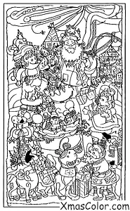 Christmas / Christmas Wrapping Paper: Christmas Wrapping Paper with Santa and his reindeer