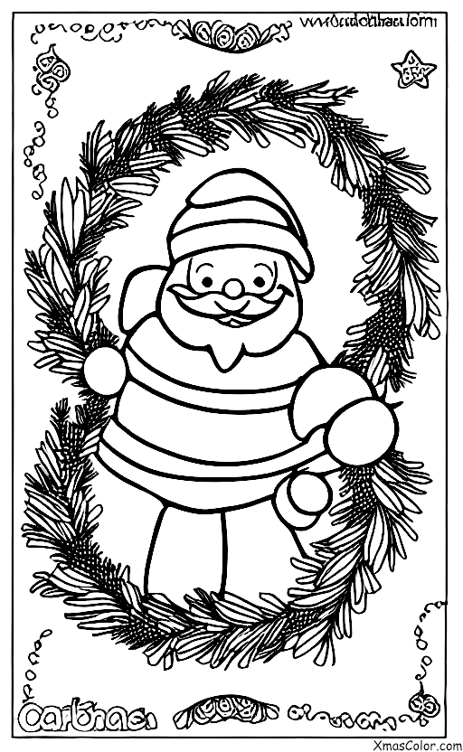 Christmas / Christmas Wreaths: A whimsical wreath with Santa Claus