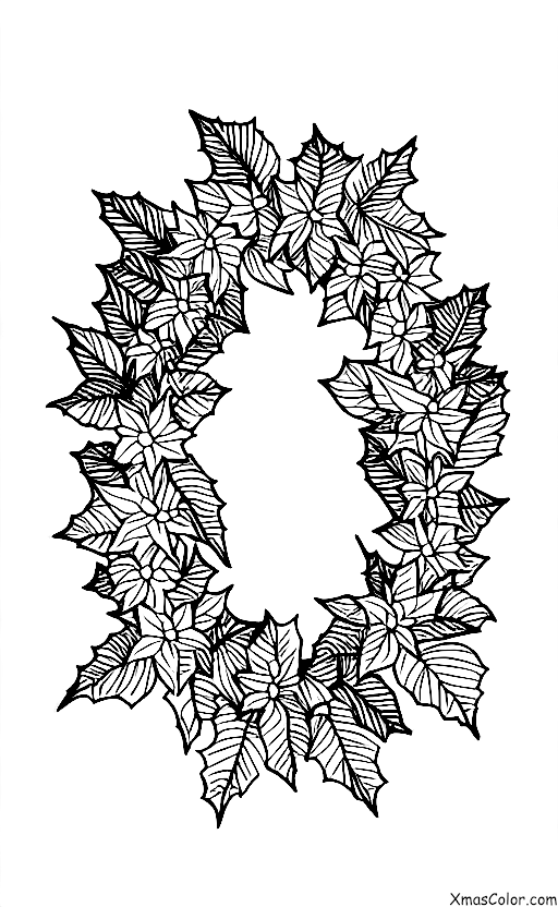 Christmas / Christmas Wreaths: A wreath made of poinsettias