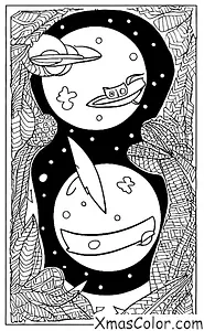 Christmas / Comet: Comet and the moon