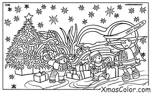 Christmas / Comet: Comet flying through the night sky