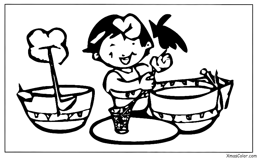 Christmas / Cupid: Cupid making a love potion