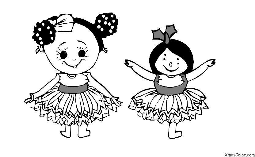 Christmas / Dancer: A ballerina dancer in a festive red and green outfit