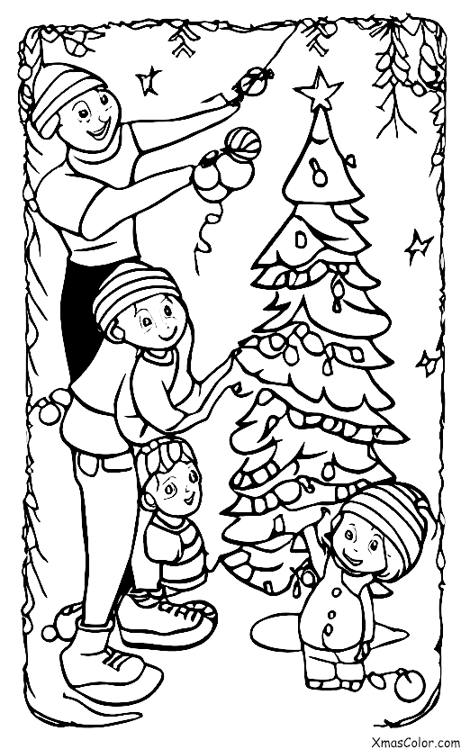 Christmas / Dancer: A family decorating their Christmas tree