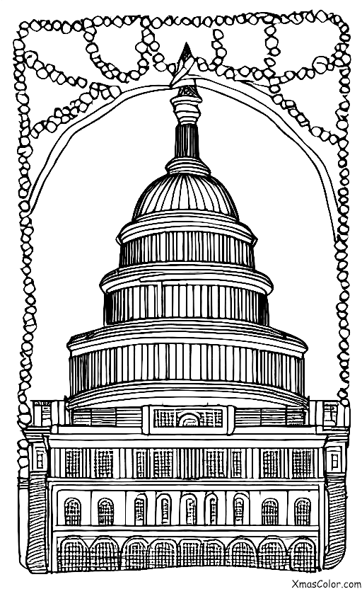 Christmas / DC Christmas: The Capitol building decorated for Christmas