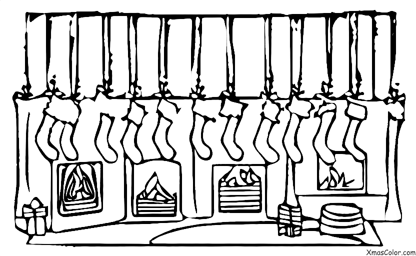 Christmas / Deck the Halls: Hanging stockings by the fireplace