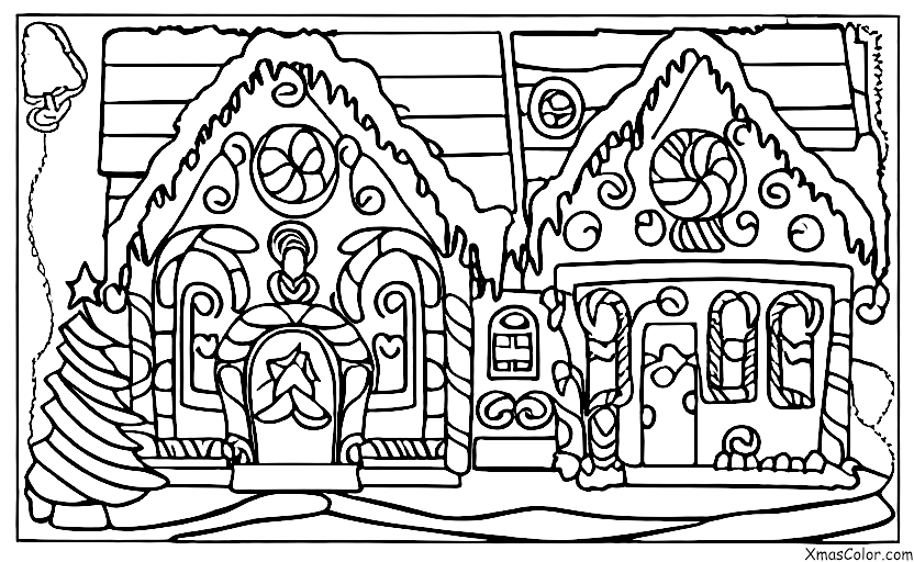 Christmas / Decorating Gingerbread Houses: A gingerbread house with a fireplace