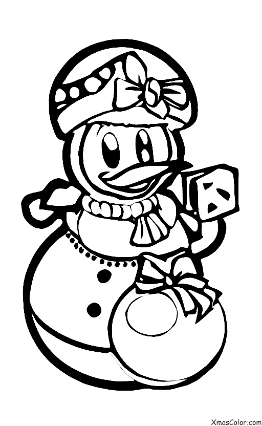 Christmas / Disney Christmas: Daisy Duck making a snowman