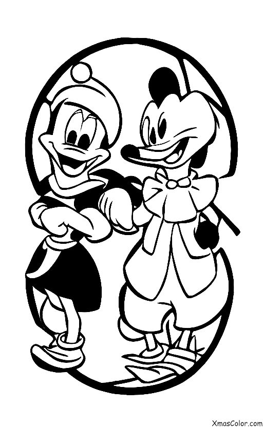 Christmas / Disney Christmas: Donald Duck and Daisy Duck