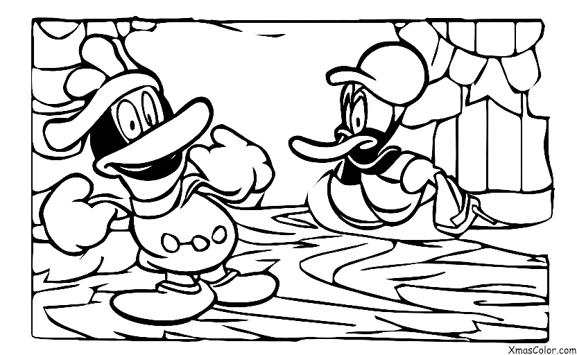 Christmas / Disney Christmas: Donald Duck ice skating